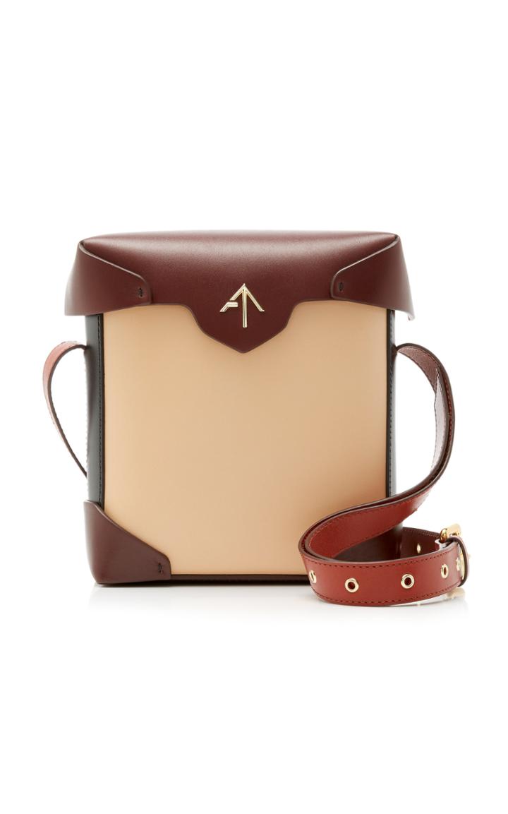 Manu Atelier Pristine Mini Color-block Leather Shoulder Bag