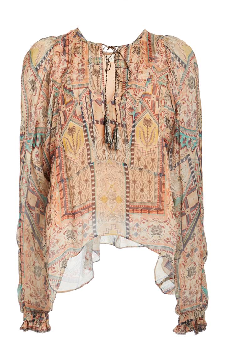 Moda Operandi Chufy Arnaq Printed Crinkled Georgette Top