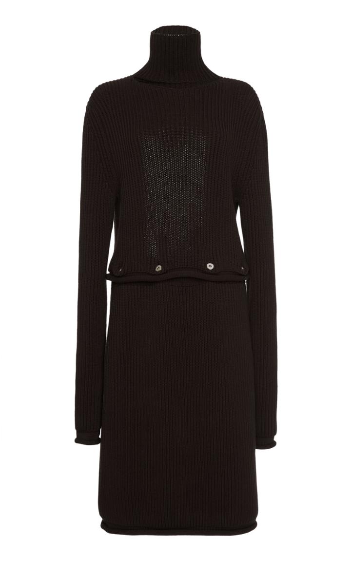 Bottega Veneta Backless Ribbed Cotton Midi Dress