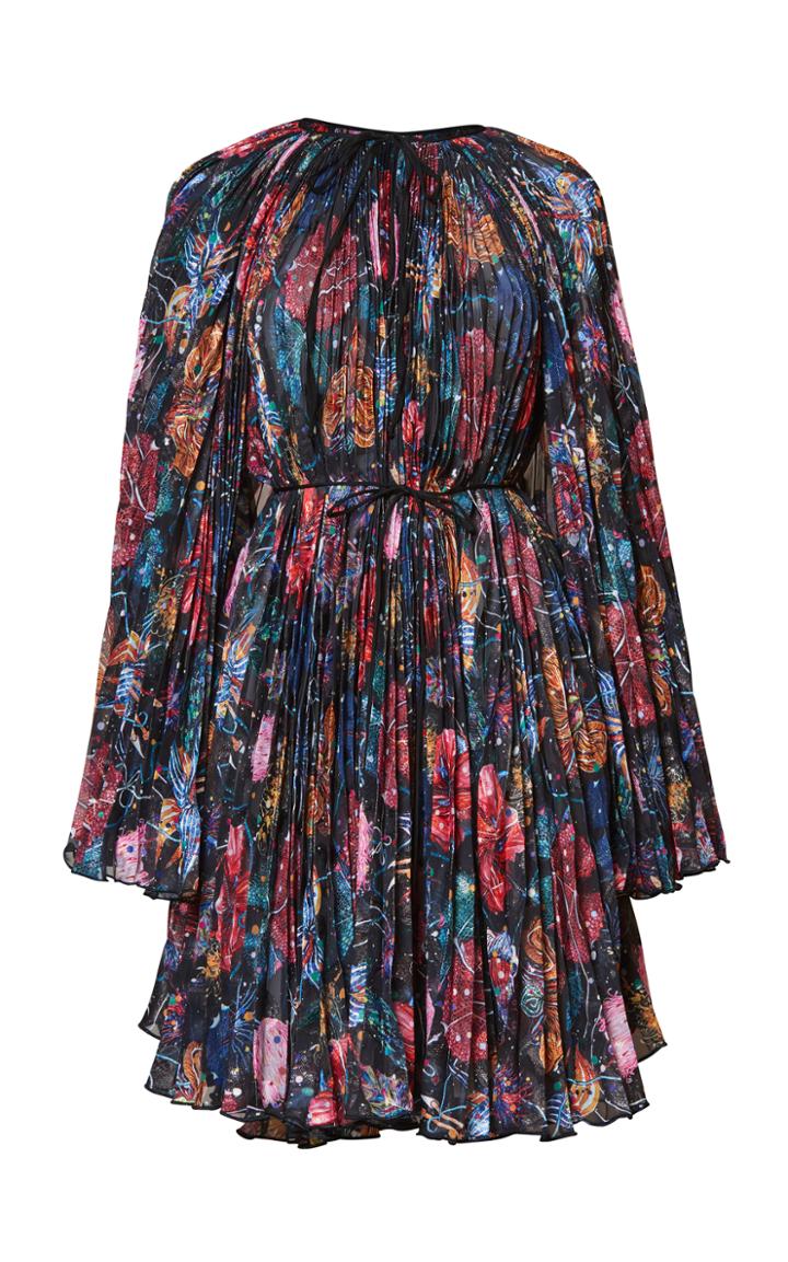 Romance Was Born Wildflower Pleated Cape Dress