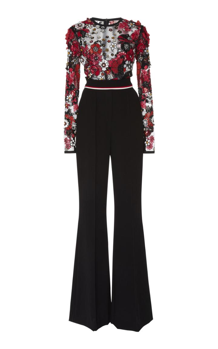 Elie Saab Wide Leg Embroidered Jumpsuit