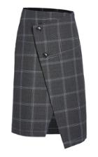 Marni Plaid Asymmetric Wool Button-front Skirt