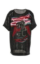 Dundas Panther Tattoo Embellished T-shirt Dress