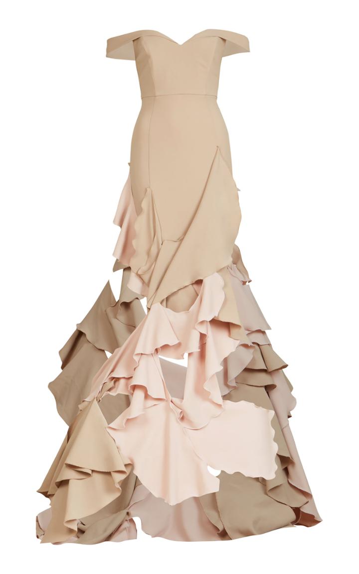 Lana Mueller Feyin Off-the-shoulder Layered Gown