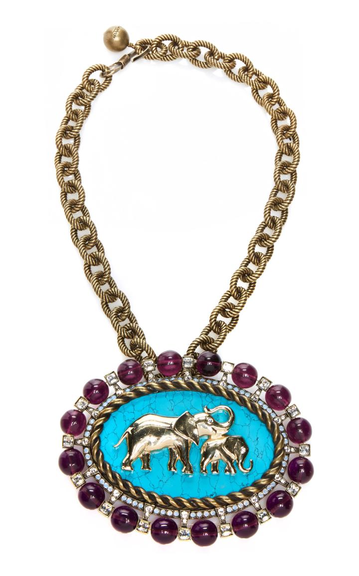 Lanvin Oval Elephant Necklace