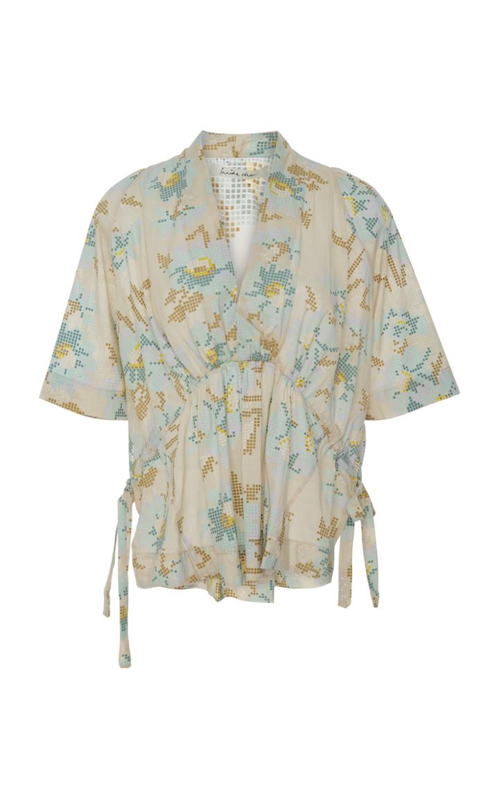 Innika Choo Print Peplum Ramie Top
