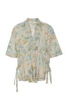 Innika Choo Print Peplum Ramie Top