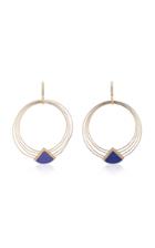 Fratelli Piccini Lul Fan 18k Gold Lapis And Diamond Earrings