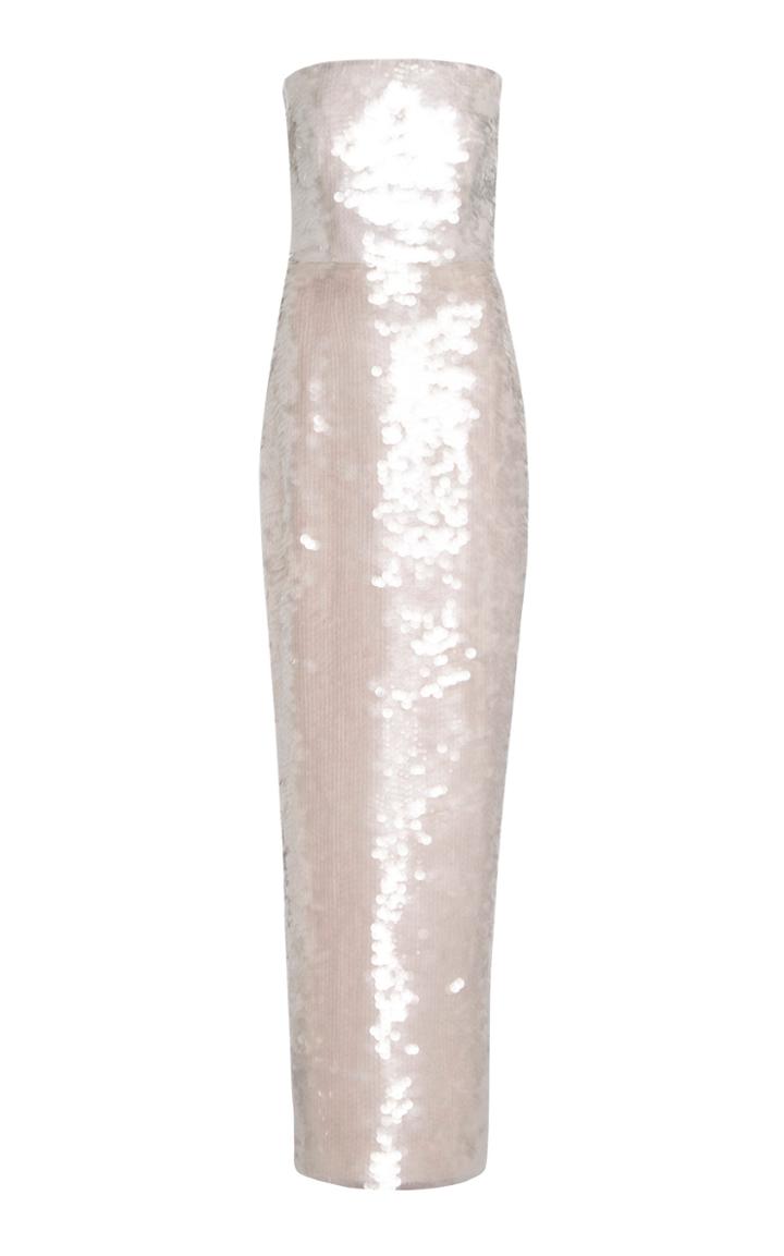Ralph & Russo Sequin Embroidered Silk Strapless Gown