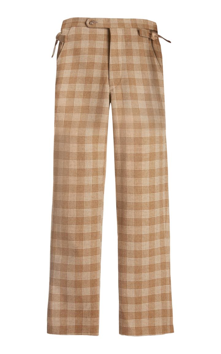 Moda Operandi Bode Oatmeal Plaid Side Tie Trousers