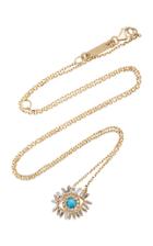Suzanne Kalan 18k Gold Diamond And Turquoise Necklace