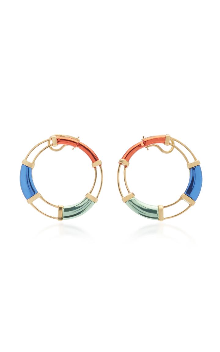 Carol Kauffmann 18k Gold And Multi-stone Earrings