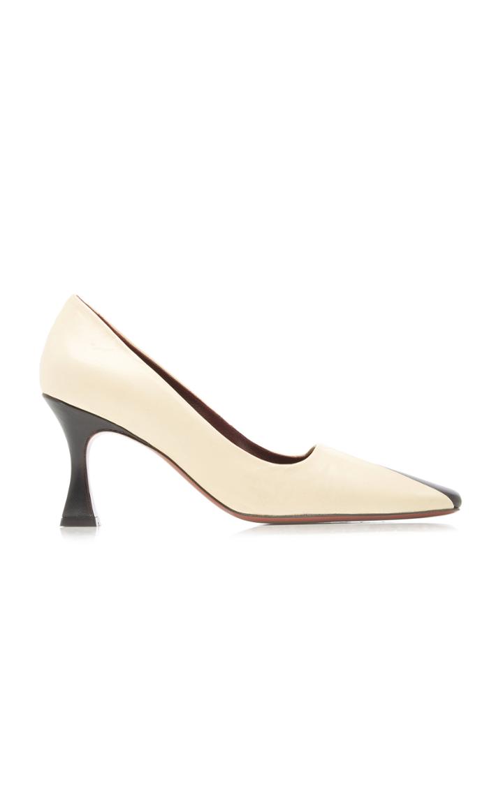 Manu Atelier Duck Two-tone Leather Pumps Size: 37