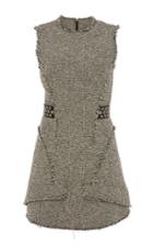 Alexander Wang Tweed Peplum Dress With Grommet Belt