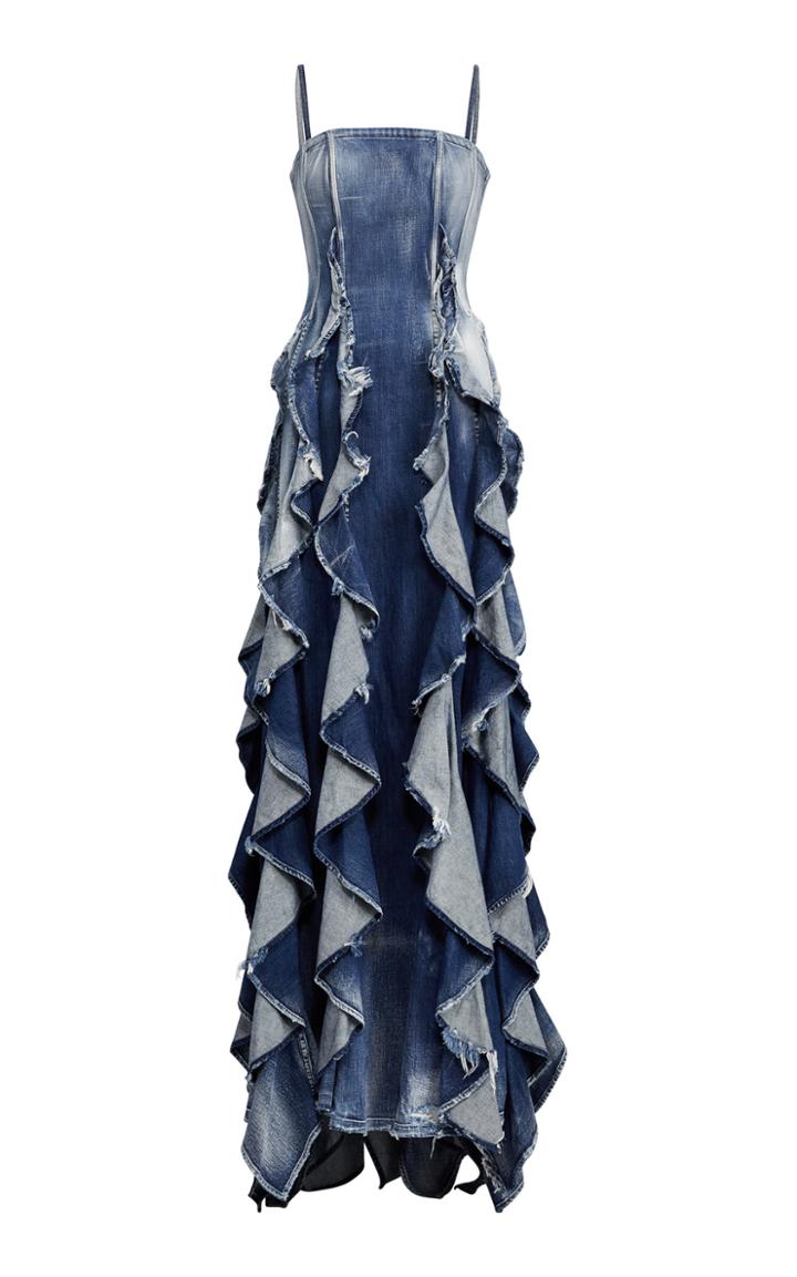 Ralph Lauren Denim Eve Evening Dress