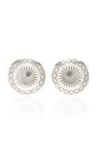 Fallon One-of-a-kind Round Etched Button Earring