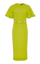 Lela Rose Button-on Crop Top And Skirt Dress