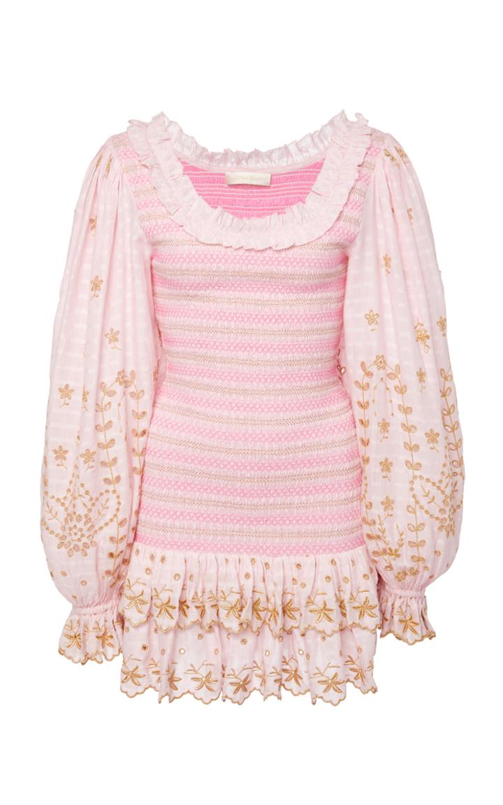 Loveshackfancy Celia Gilded Smocked Dress