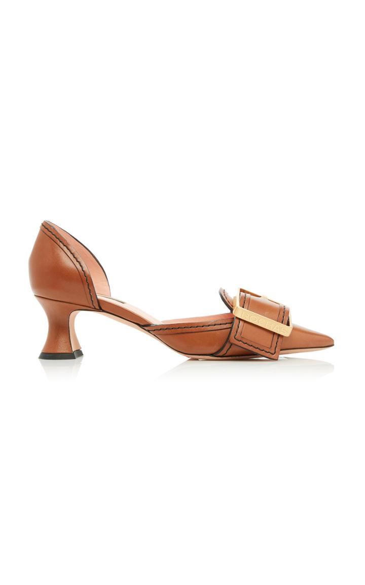 Rochas Buckled Leather Pumps