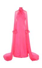 Moda Operandi Richard Quinn Cape-effect Satin Wrap Dress Size: 6