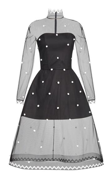 Yanina Demi Couture Dotted A-line Dress
