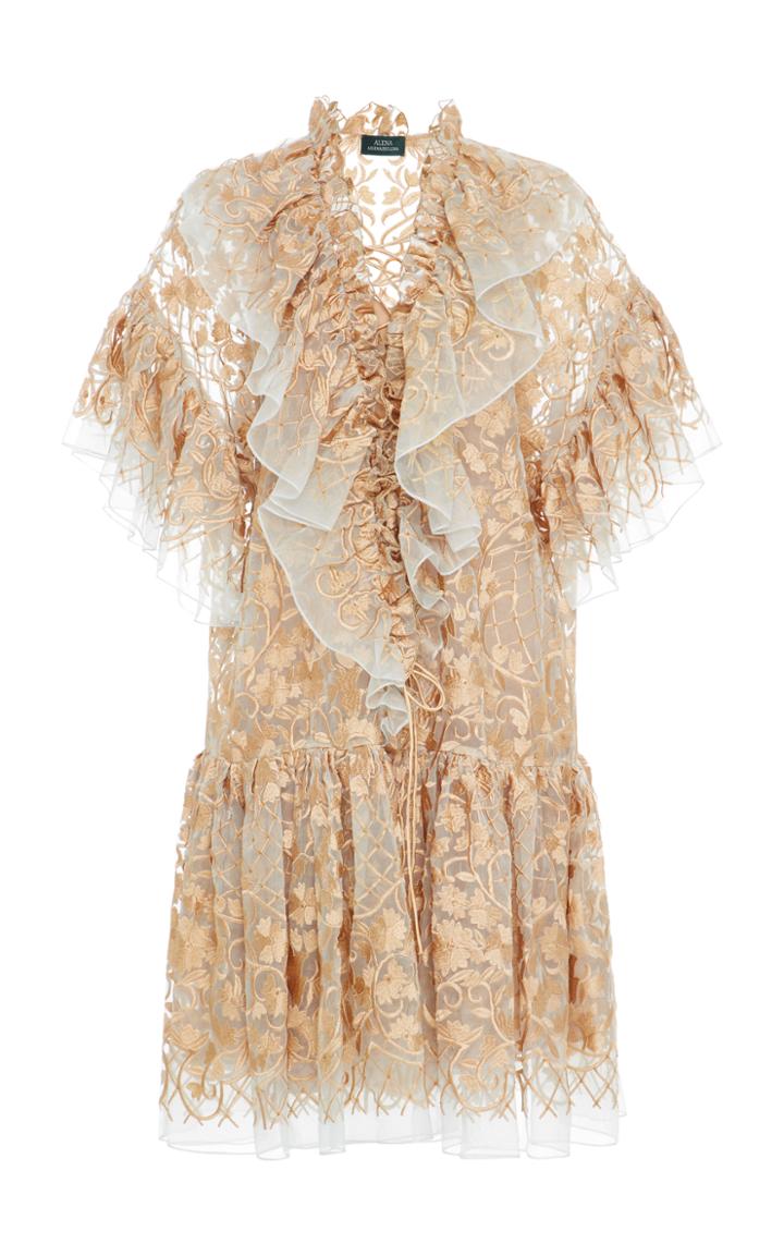 Alena Akhmadullina Plunging Lace Up Dress