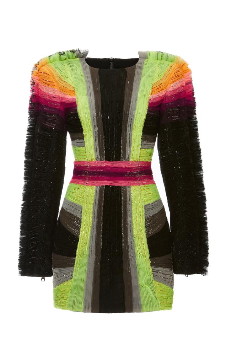 Balmain Multicolored Tulle Mini Dress