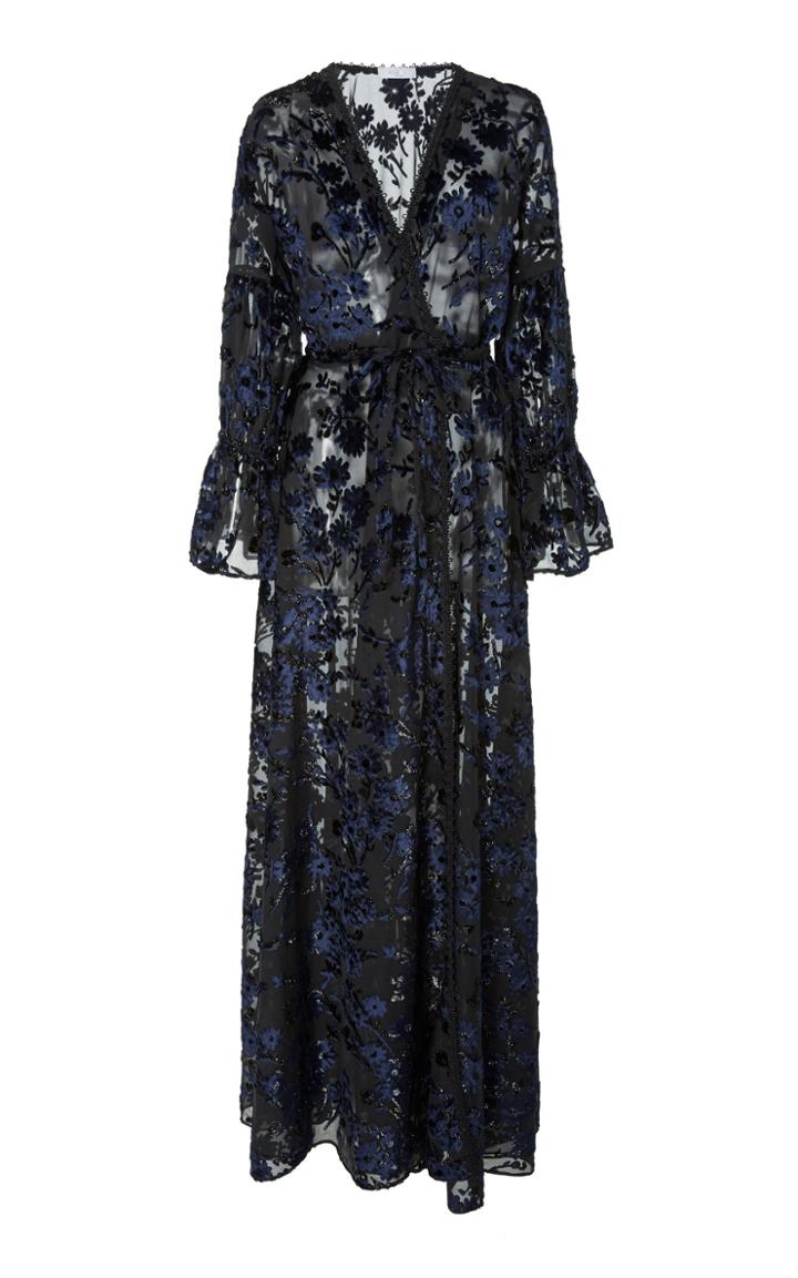 Patbo Burnout Velvet Maxi Wrap Dress