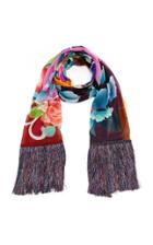 Etro Fringed Contrast Floral Scarf