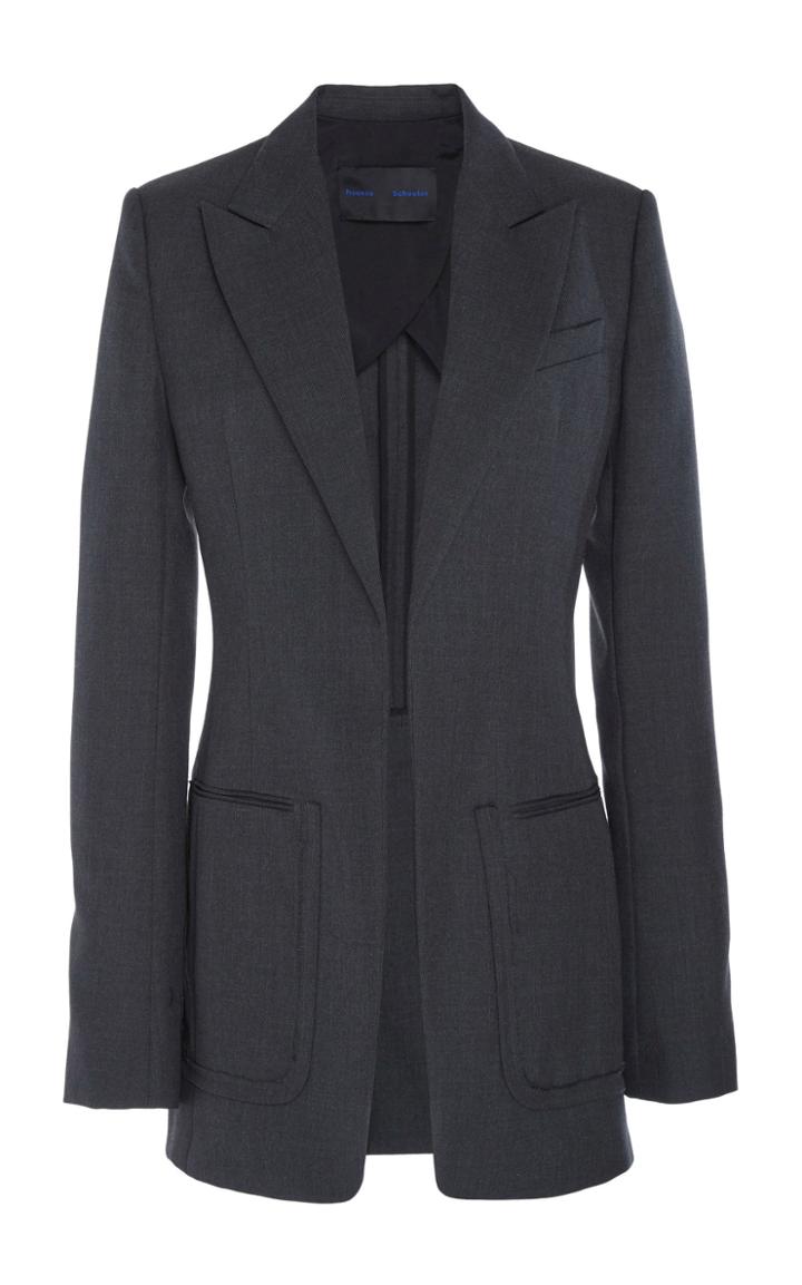 Proenza Schouler Notch Lapel Technical Wool Blazer