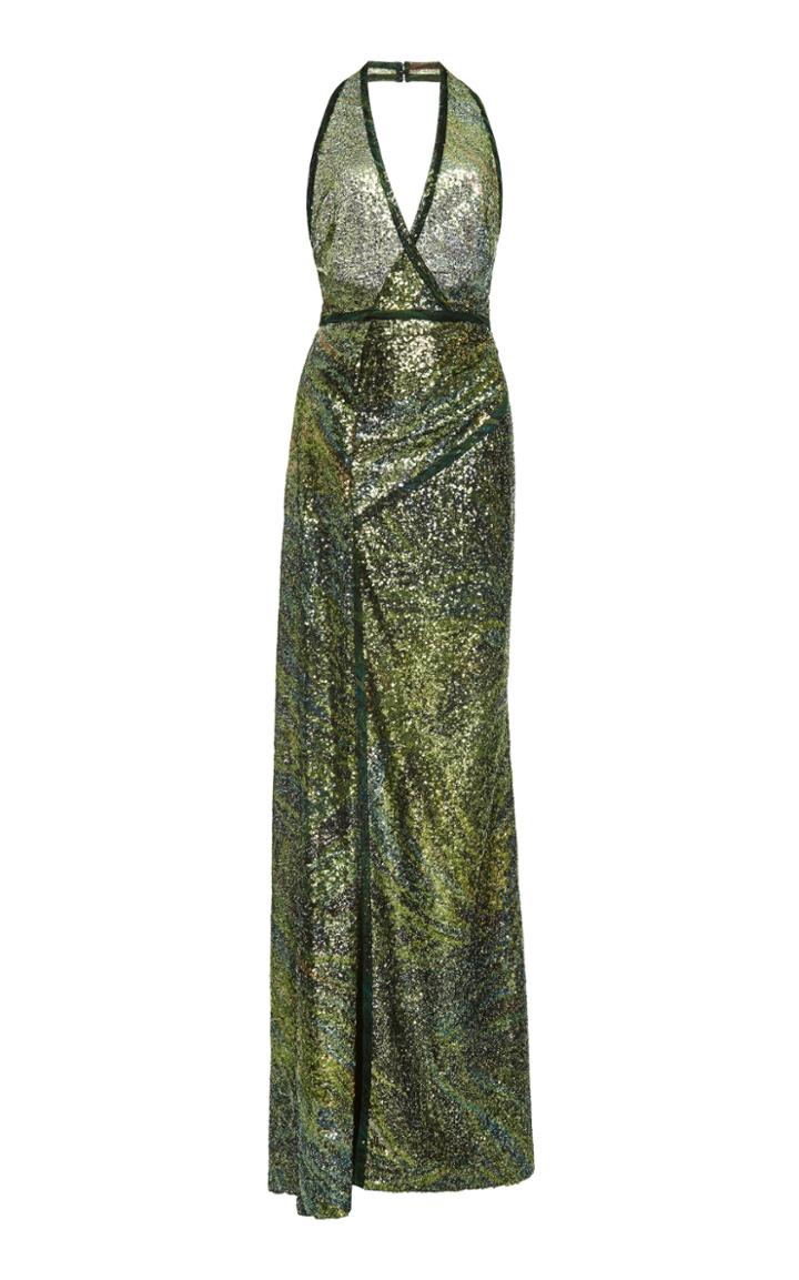 Elie Saab Sequin Halter Gown