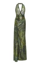 Elie Saab Sequin Halter Gown