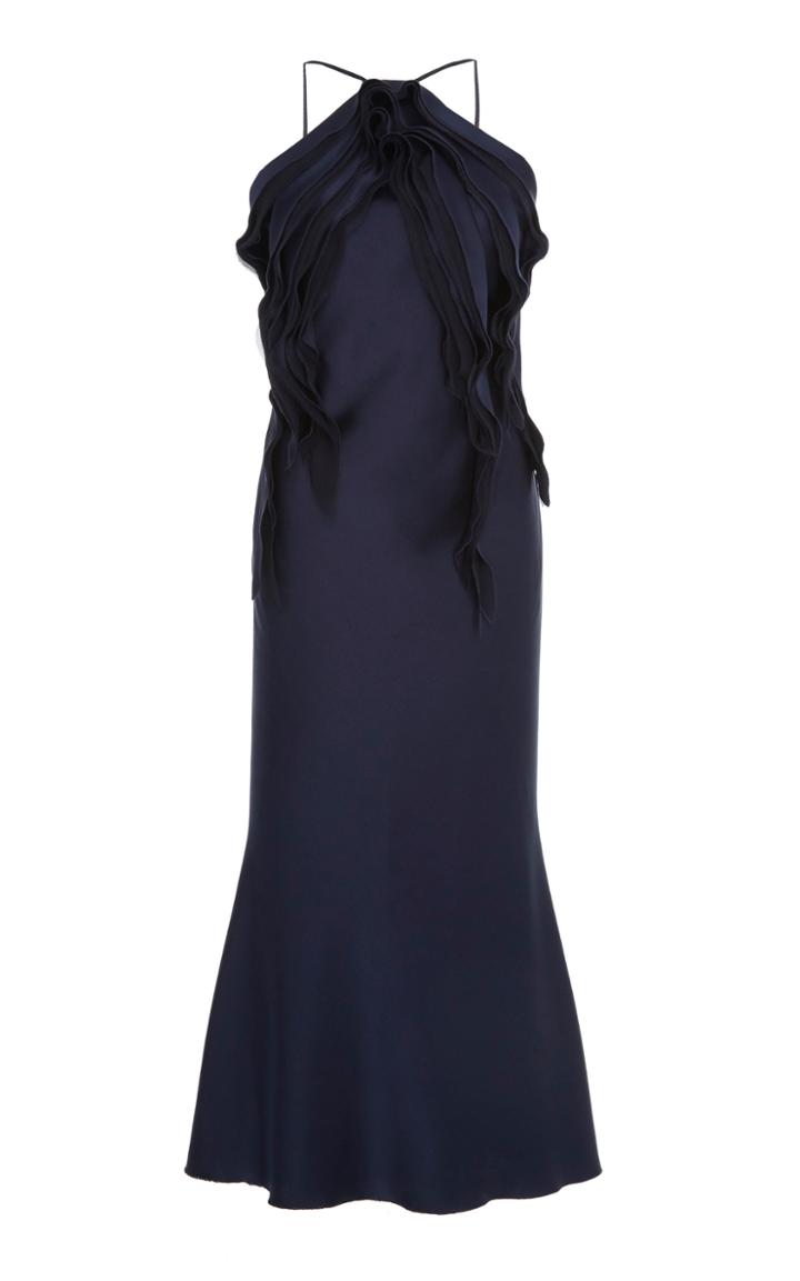 Jason Wu Collection Ruffled Backless Satin Dress