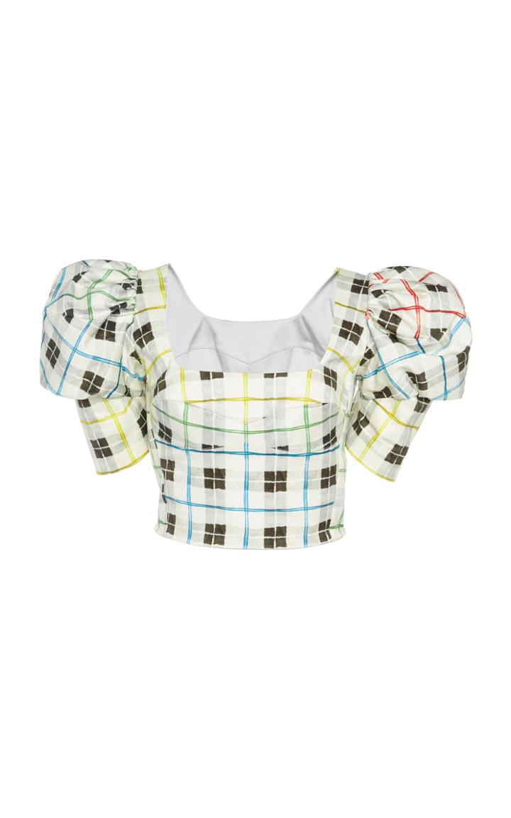 Silvia Tcherassi Brett Puff Sleeve Cotton Top