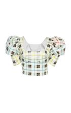 Silvia Tcherassi Brett Puff Sleeve Cotton Top