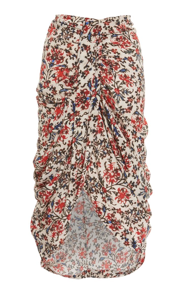 Isabel Marant Fetina Printed Silk-blend Skirt