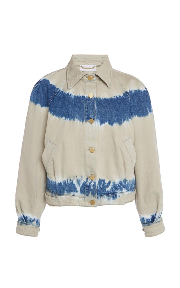 Moda Operandi Alberta Ferretti Tie-dyed Denim Jacket Size: 38
