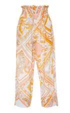 Emilio Pucci Smocked High Waisted Pants