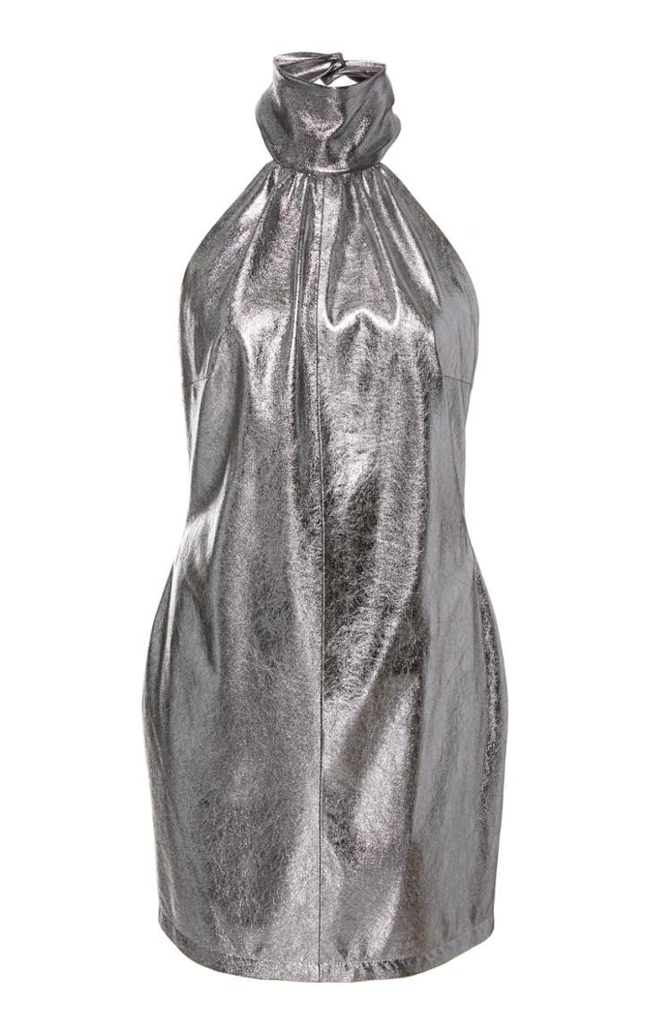 Zeynep Aray Halter Leather Dress