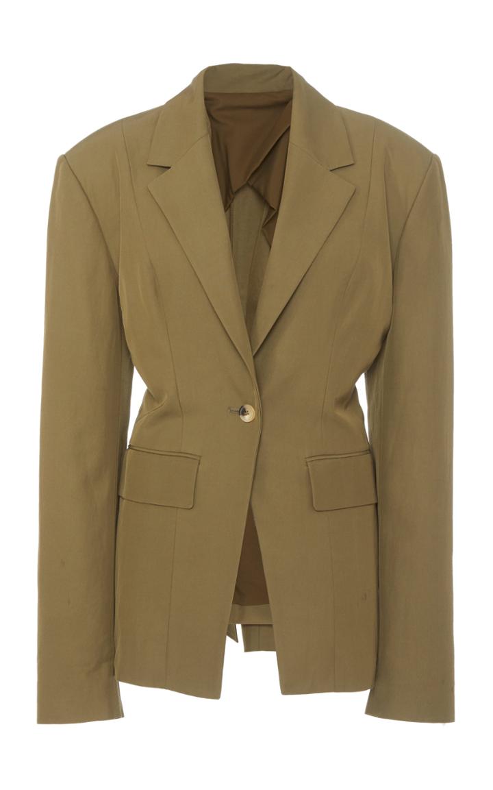 Moda Operandi Deveaux Irina Pleated Crepe Jacket Size: 2