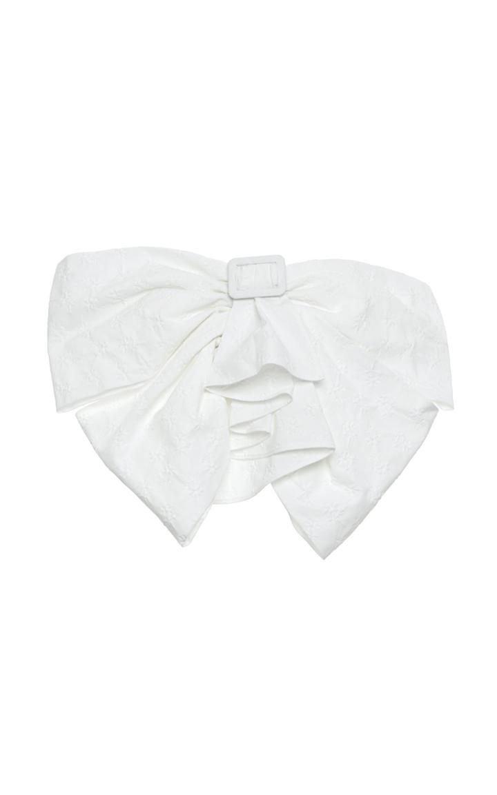 Moda Operandi Attico Bow-detailed Cotton-blend Cropped Top Size: 38