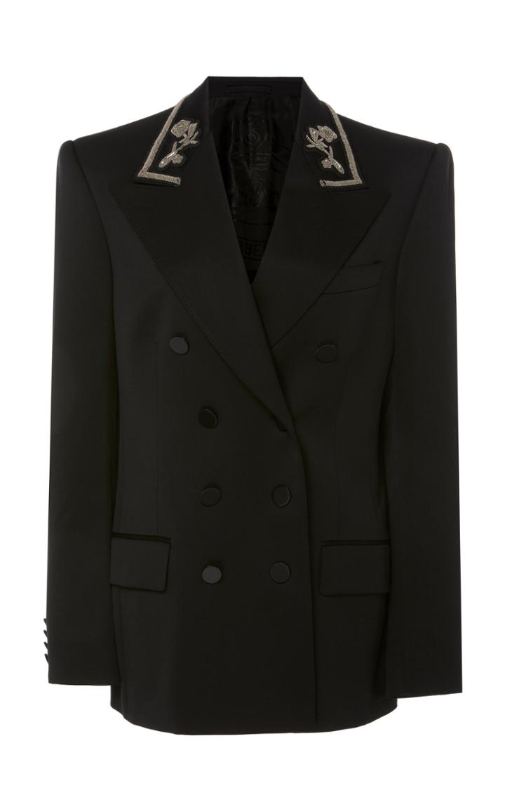 Burberry Priorslee Embroidered Wool-blend Double-breasted Jacket