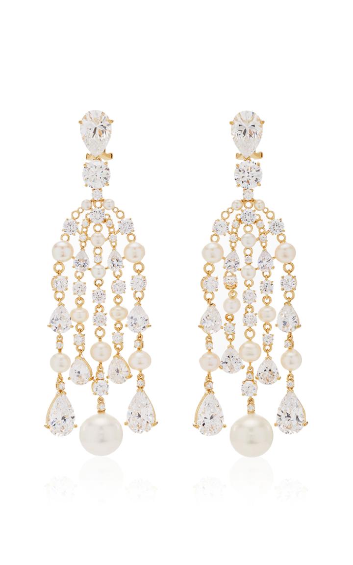 Moda Operandi Anabela Chan Diamond Pearl Raindrop Earrings