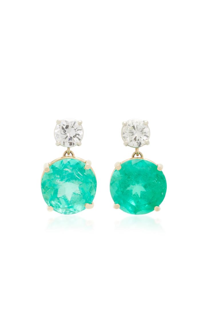 Maria Jose Jewelry 18k Gold, Emerald And Diamond Earrings