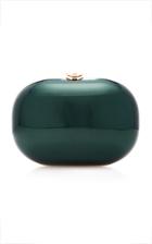 Jeffrey Levinson Elina British Green Gloss Clutch