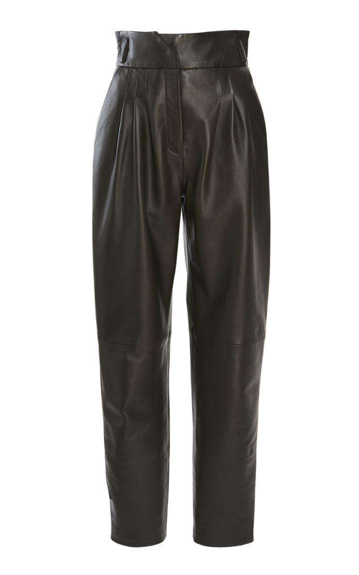 Alberta Ferretti High-rise Slim Leather Trousers