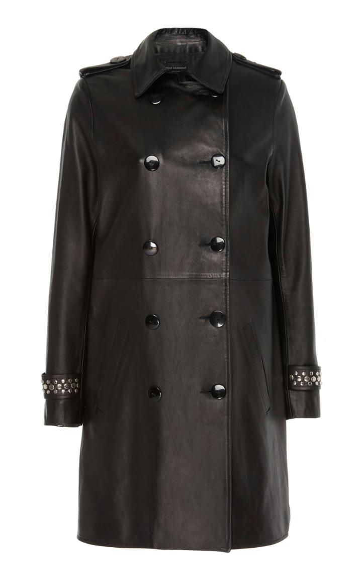 Nour Hammour Agathe Double-breasted Leather Coat