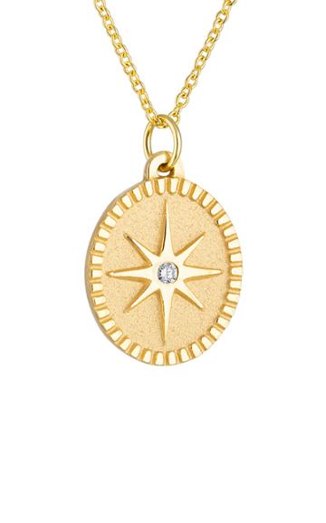 Pamela Zamore Oval Star 18k Yellow Gold Diamond Necklace