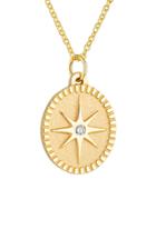 Pamela Zamore Oval Star 18k Yellow Gold Diamond Necklace