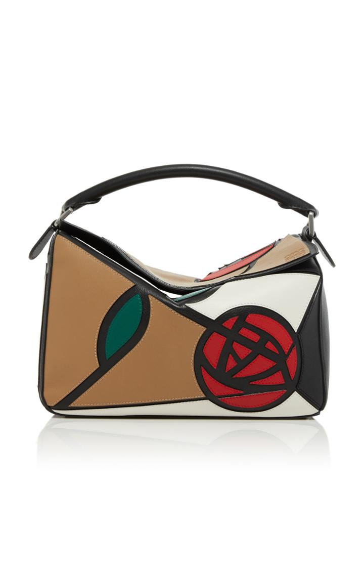 Loewe Puzzle Floral-embellished Leather Bag